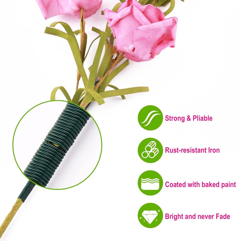 GLAMFIELDS 22 Gauge Floral Wire, 110 Yards Christmas Wire Wreath Wire Green Flexible Paddle Florist Wire for Flower, Crafts, Christmas Wreaths Tree, Wreath Frame, Garland, and Floral Arrangements - Image 4